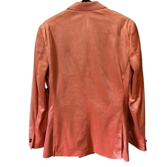 Topman slim double breasted six button velvet blazer in pink - Picture 10 of 11